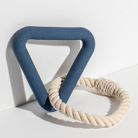WILD ONE | Triangle Tug Small Dog Toy in Navy - Picture 2 of 10